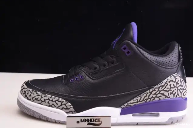 HYPE Black 3 Court CT8532-050 Jordan Air Retro Purple 0612